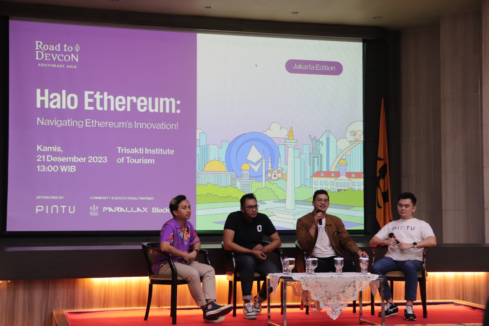 PINTU, platform jual beli dan investasi aset kripto, menggelar event bertajuk “Halo Ethereum” di Institut Pariwisata Trisakti, Jakarta.
