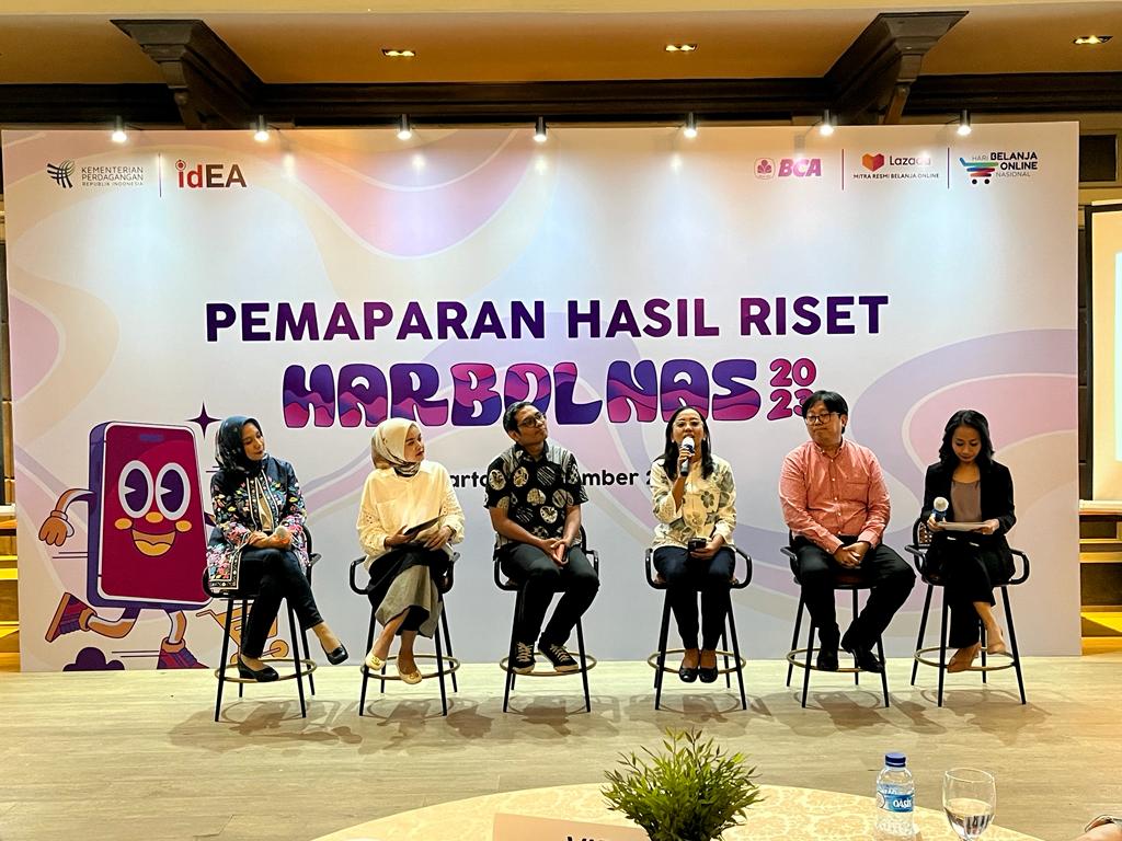 Acara pemaparan hasil riset Harbolnas 2023 di Jakarta, Kamis (21/12).