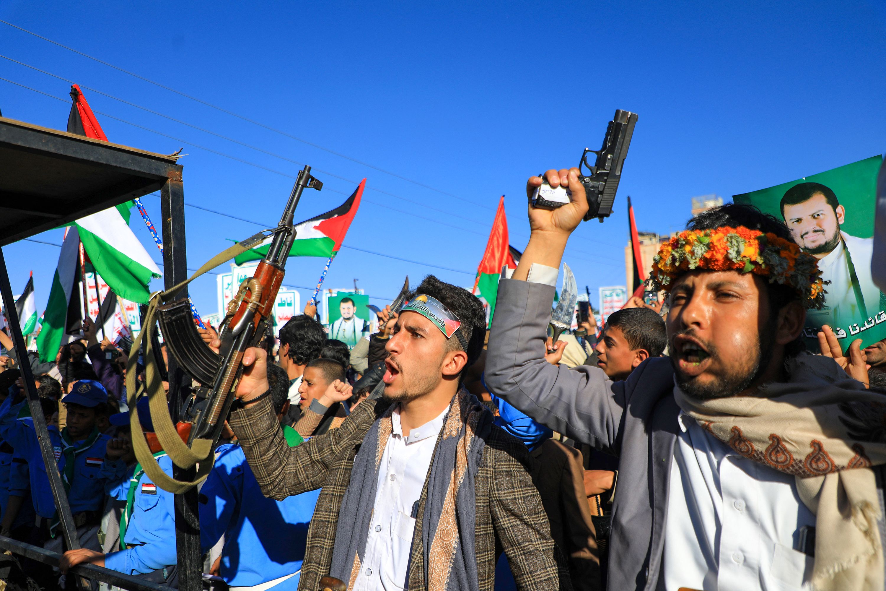 Warga Yaman di wilayah yang dikuasai Houthi.