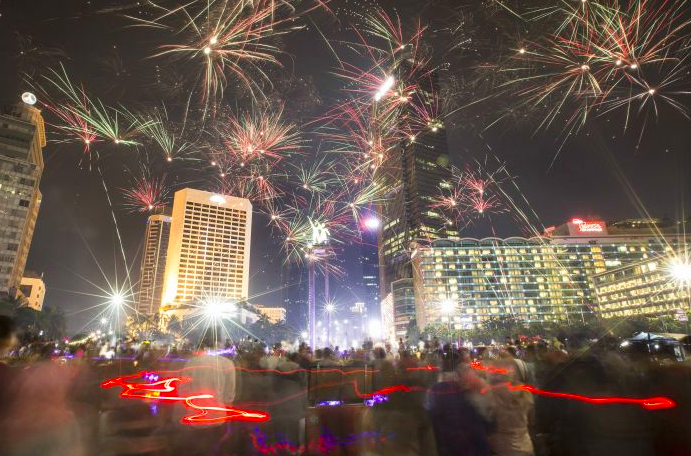 Ilustrasi perayaan tahun baru