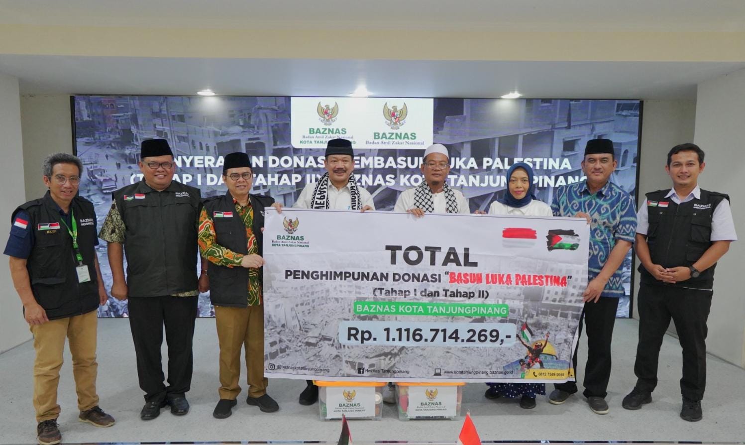 Baznas Kota Tanjung Pinang Salurkan Infak Kemanusiaan Palestina  Melalui Baznas RI