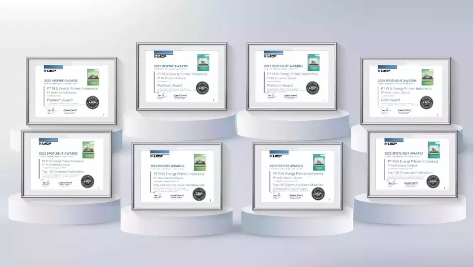 PT PLN Energi Primer Indonesia (PLN EPI) meraih delapan penghargaan global LACP Spotlight dan Inspire Award 2023.