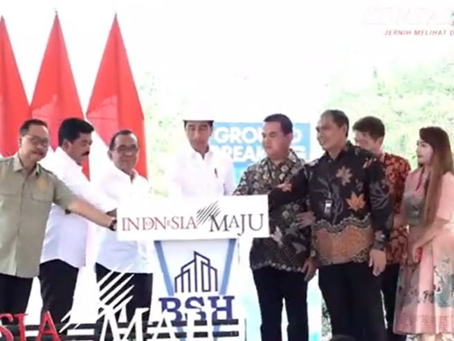Tangkapan layar youtube saat Presiden Joko Widodo ketika acara groundbreaking BSH Hub Community di Ibu Kota Nusantara (IKN).