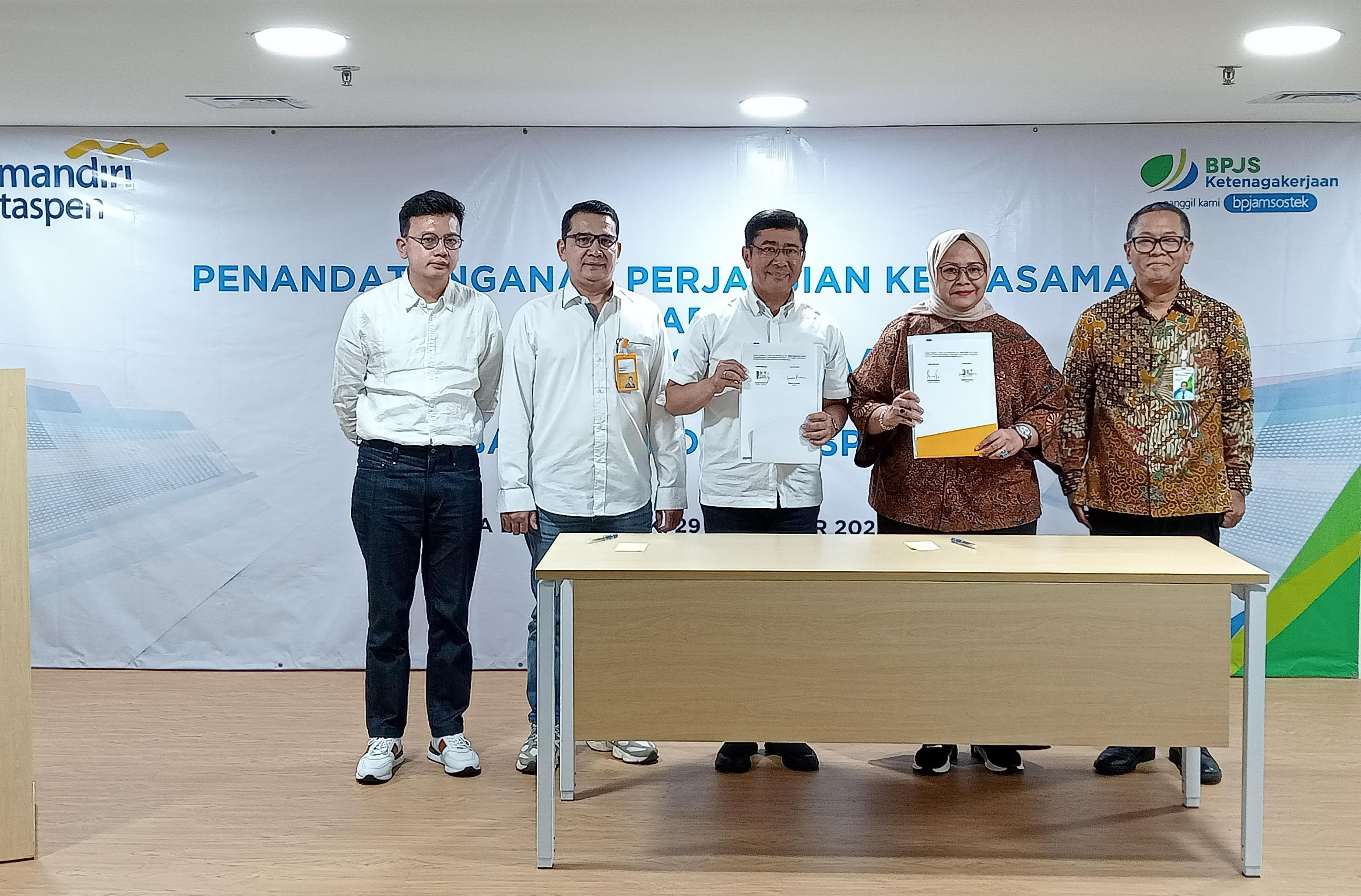 Penandatanganan kerja sama Bank Mandiri Taspen dengan BPJS Ketenagakerjaan