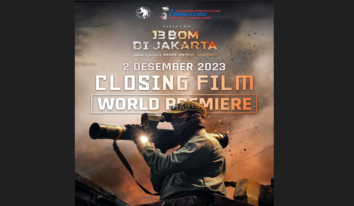 Poster pemutaran film 13 Bom di Jakarta di ajang JAFF 2023.