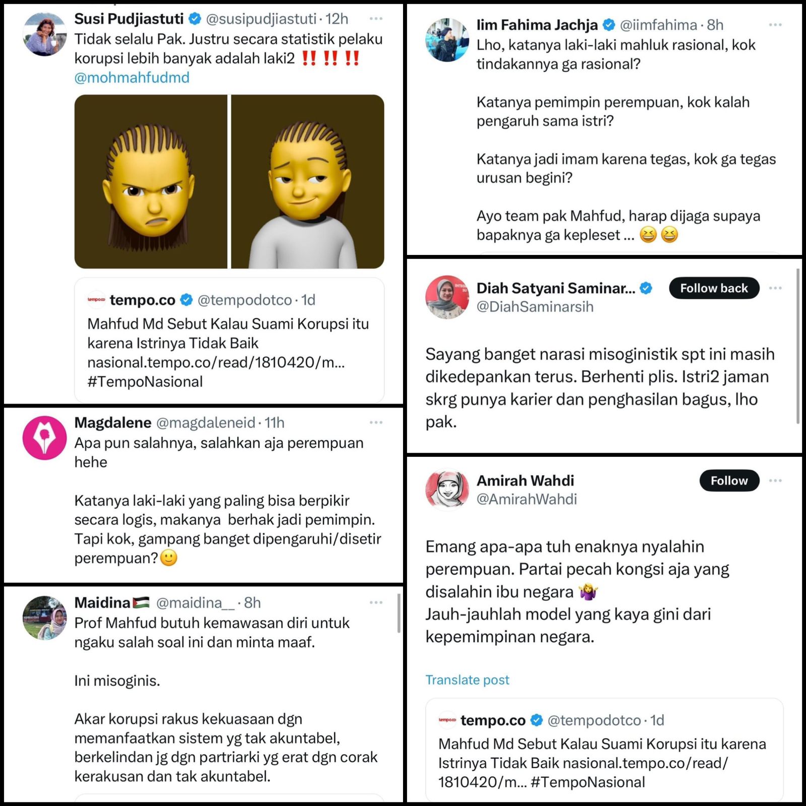 Mahfud MD dikritik kaum perempuan karena sebut korupsi terjadi karena tuntutan istri