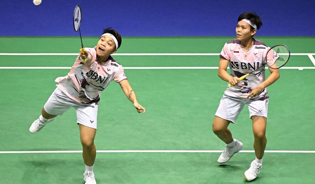 Ganda putri bulu tangkis Indonesia, Apriyani Rahayu  (kiri) dan  Siti Fadia Silva Ramadhanti (kanan).