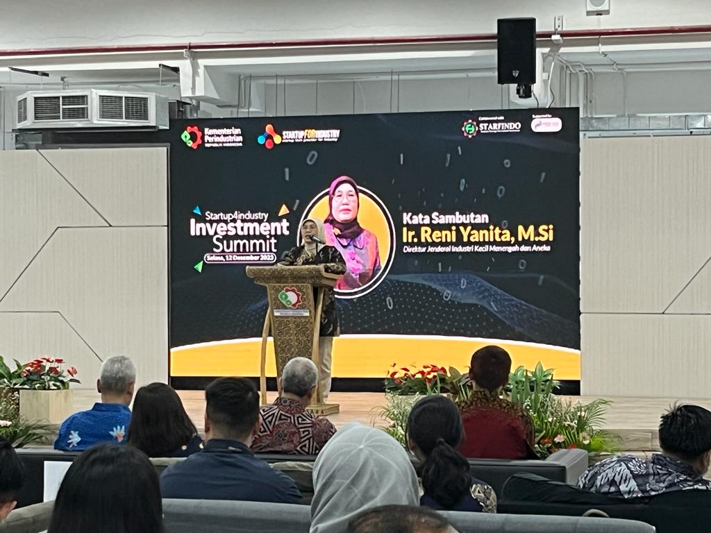 Dirjen IKMA, Kemenperin, Reni Yanita, pada Startup4Industry Summit 2023 di Jakarta.