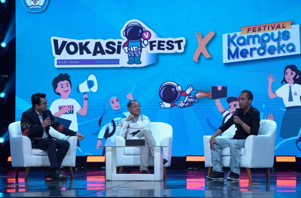 Acara talkshow Vokasifest x Festival Kampus Merdeka (FKM) 2023.