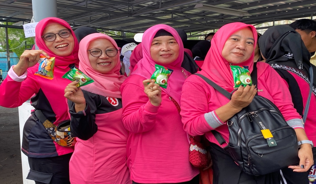 Peserta Senam Kebugaran Lansia Pra Lansia yang digelar Aice