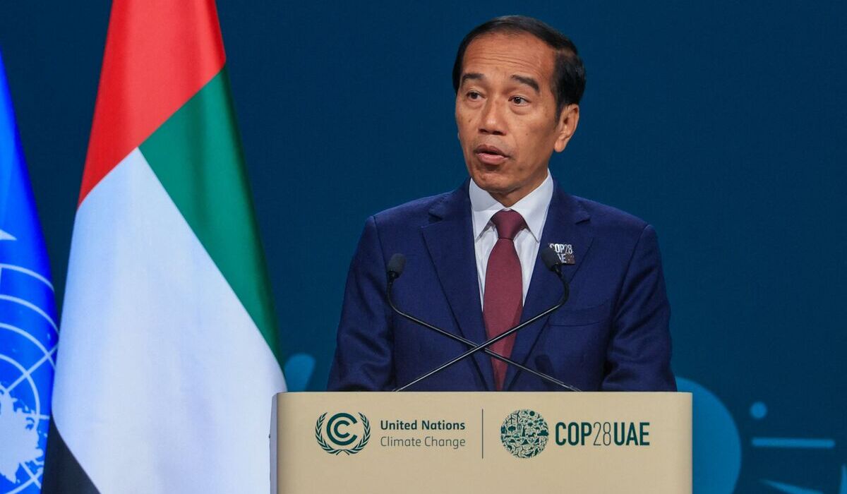 Presiden Joko Widodo saat berbicara di COP 28, Dubai.