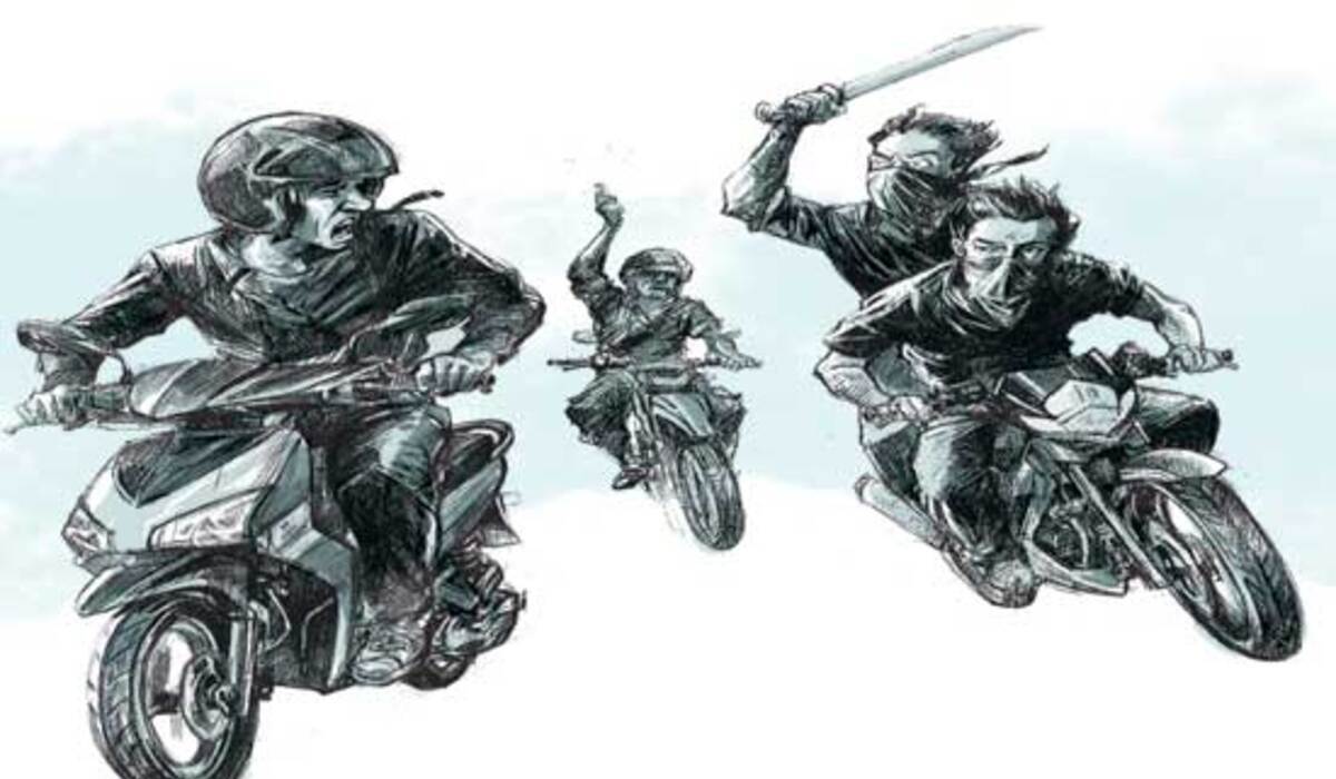 Ilustrasi geng motor pelajar yang melakukan kekerasan dan meresahkan warga.