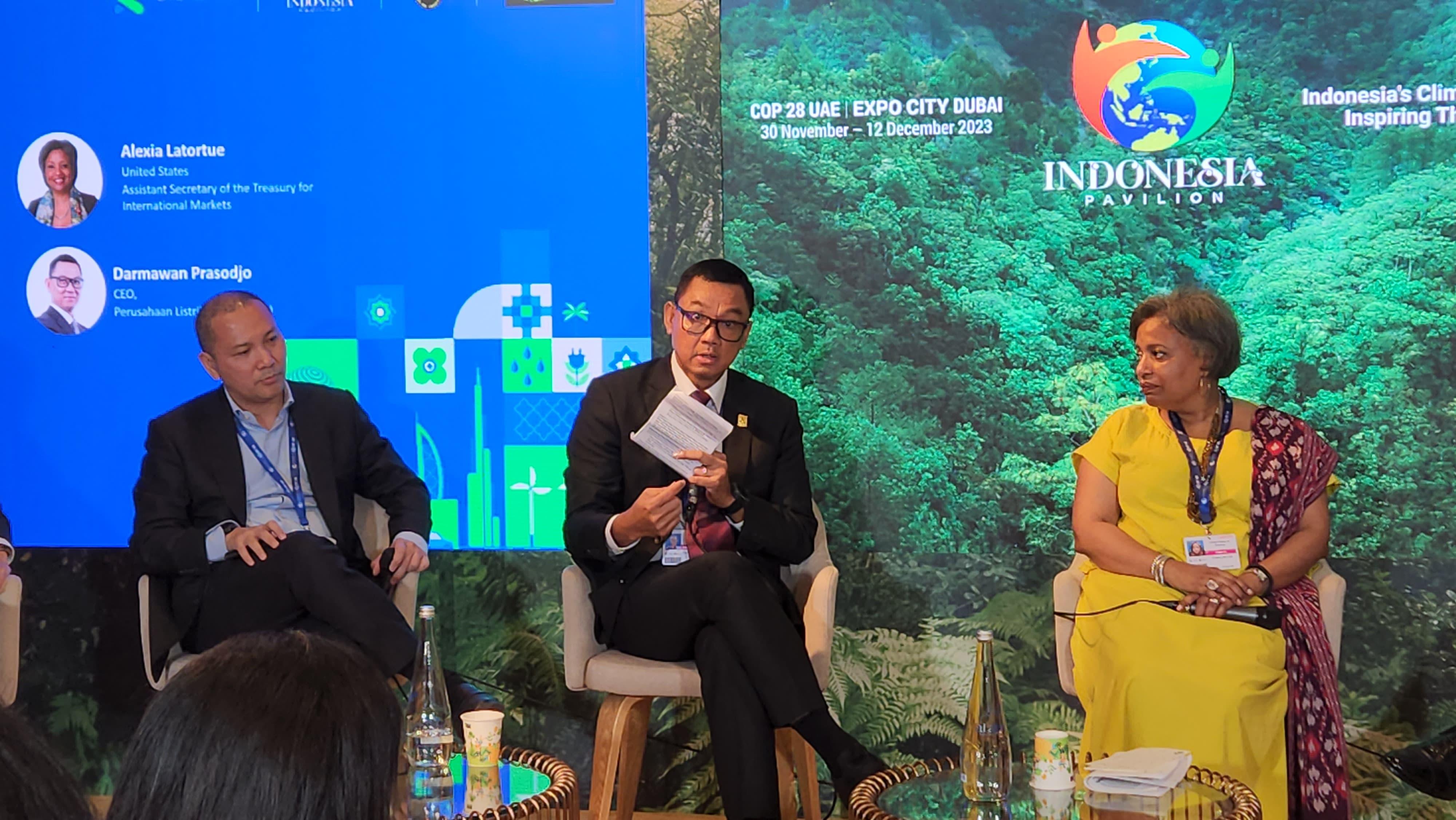 Sesi diskusi secara daring di Indonesia Pavilion COP 28, Sabtu (2/12/2023)