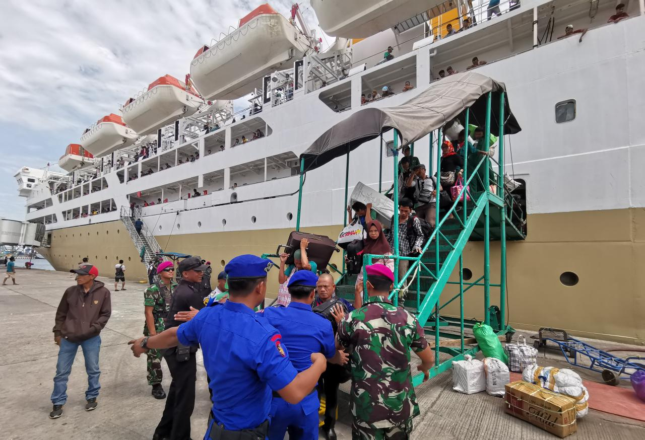 Kapal Pelni di Pelabuhan Makassar, Sulsel, beberapa waktu lalu.