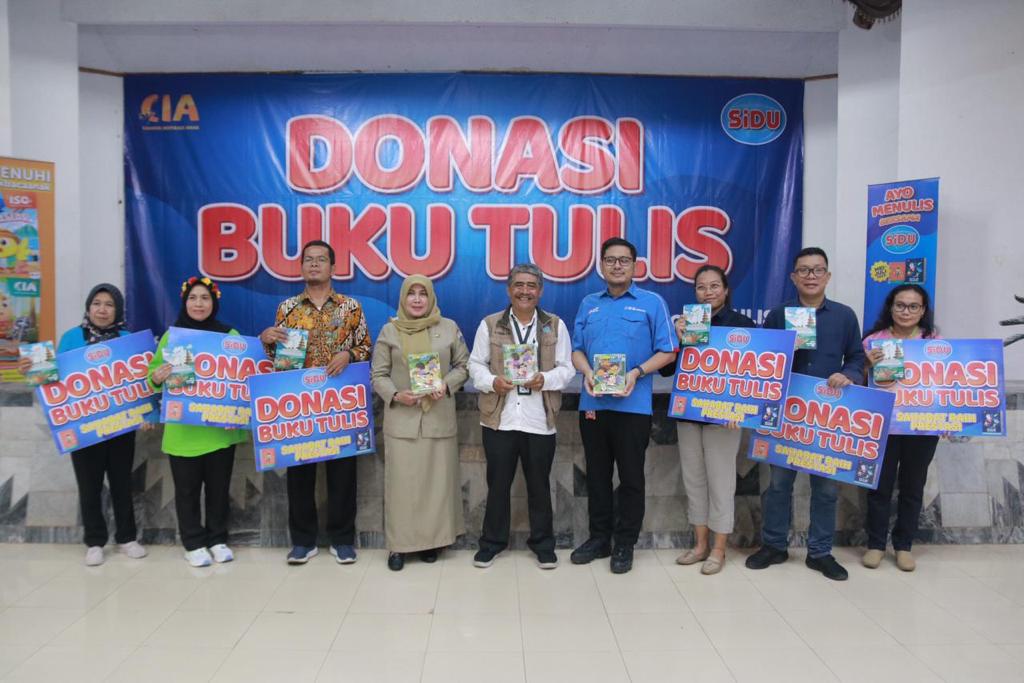 Penyerahan donasi buku tulis SiDU dihelat di Perpustakaan Nasional, Jakarta Pusat, 