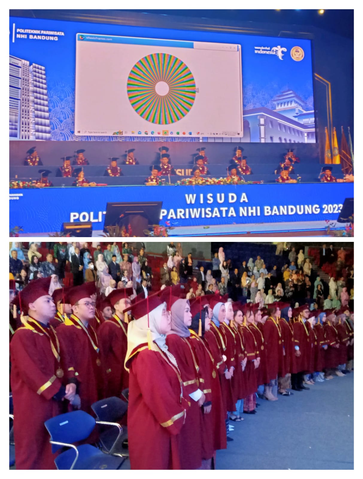 Suasana wisuda Politeknik Pariwisata NHI Bandung di Sabuga