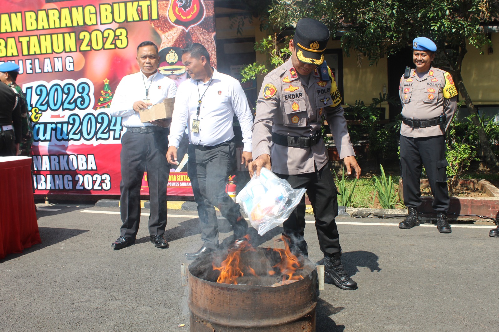 Pemusnahan barang bukti narkoba di Polres Subang