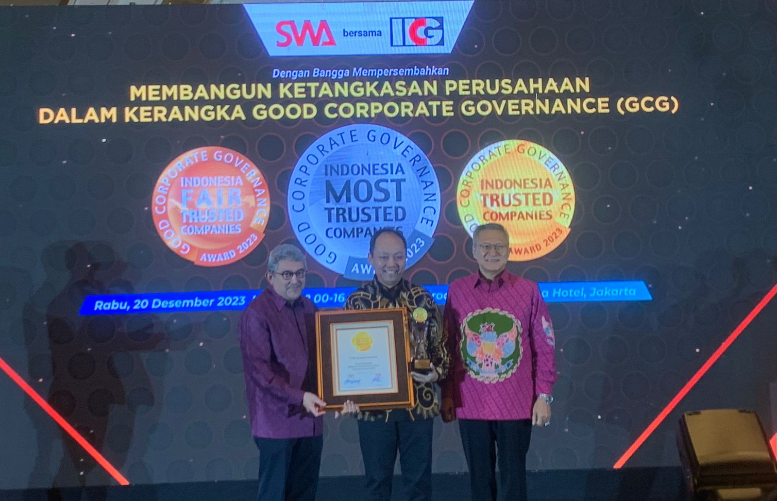 Acara penghargaan Corporate Governance Perception Index.