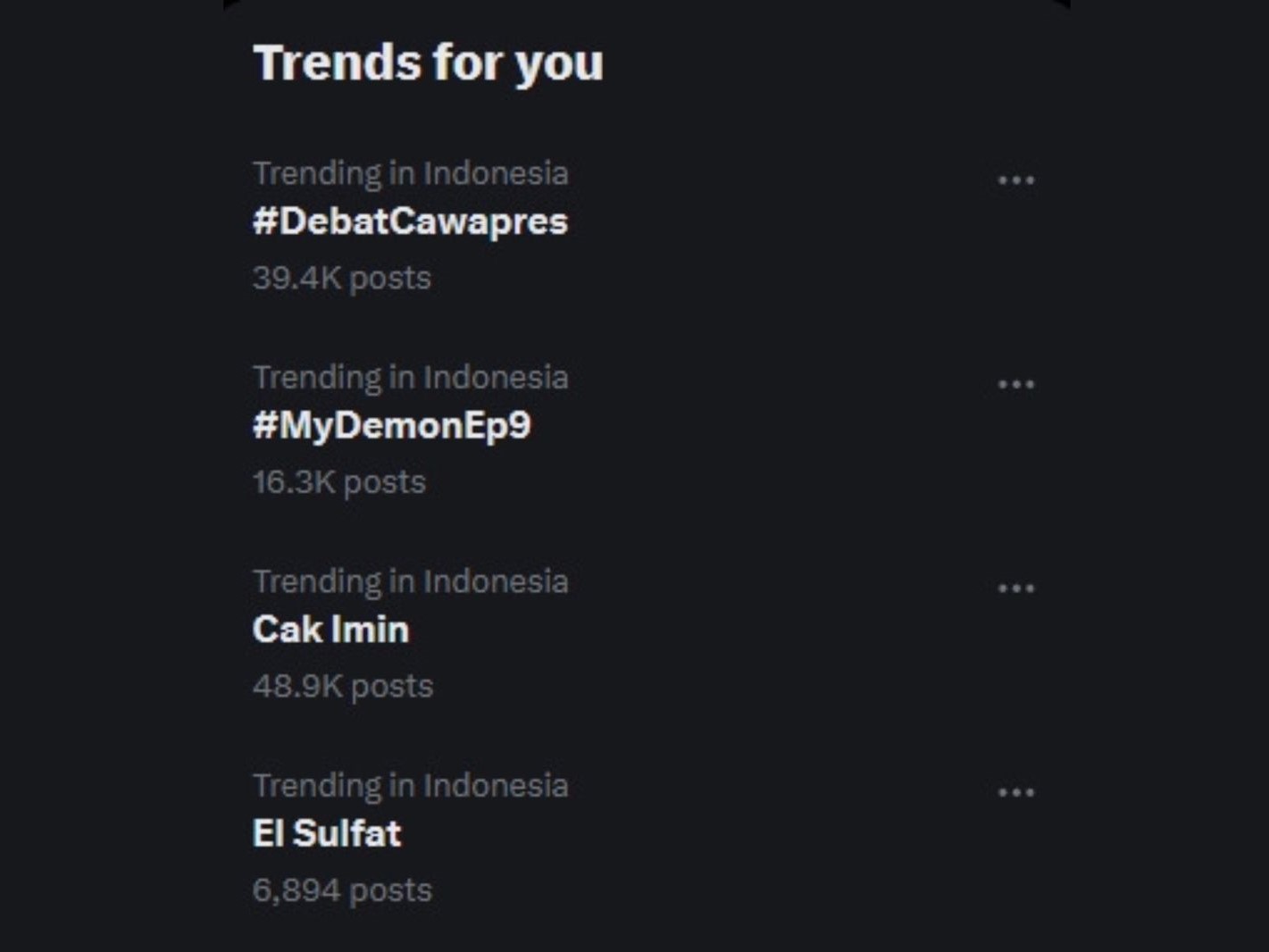 Trending topic di X.