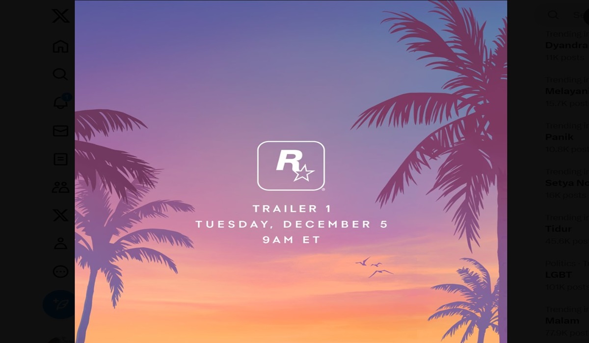 Trailer Pertama Gim Grand Theft Auto VI akan Dirilis 5 Desember