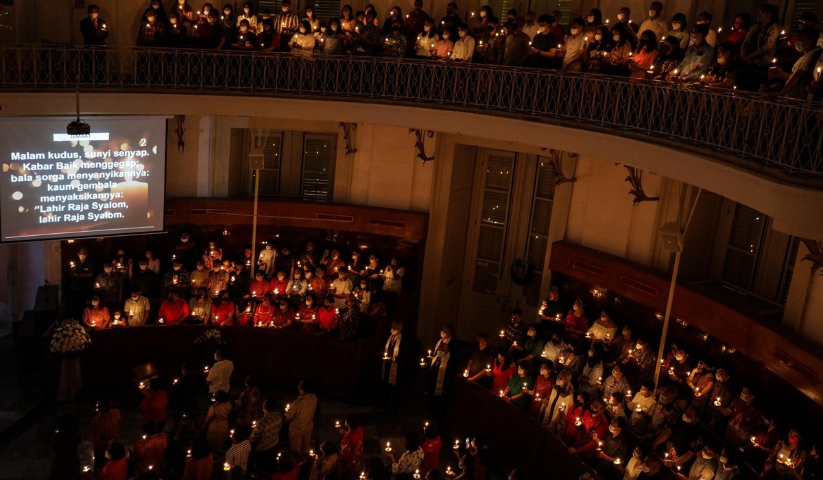 Misa Natal di Gereja Immanuel, Jakarta Pusat, tahun 2022.