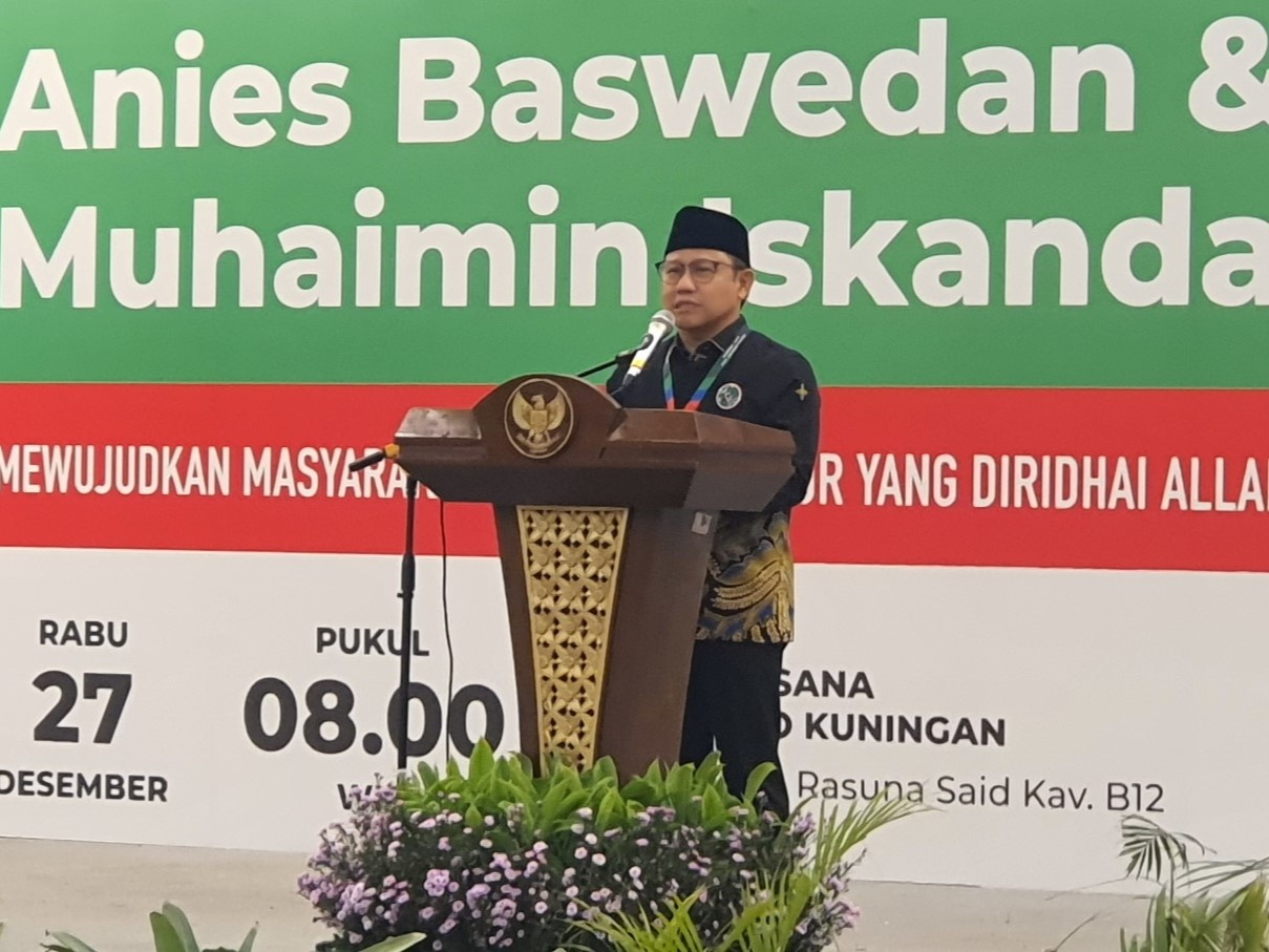 Calon wakil presiden (cawapres) nomor urut 1 Muhaimin Iskandar alias Cak Imin.