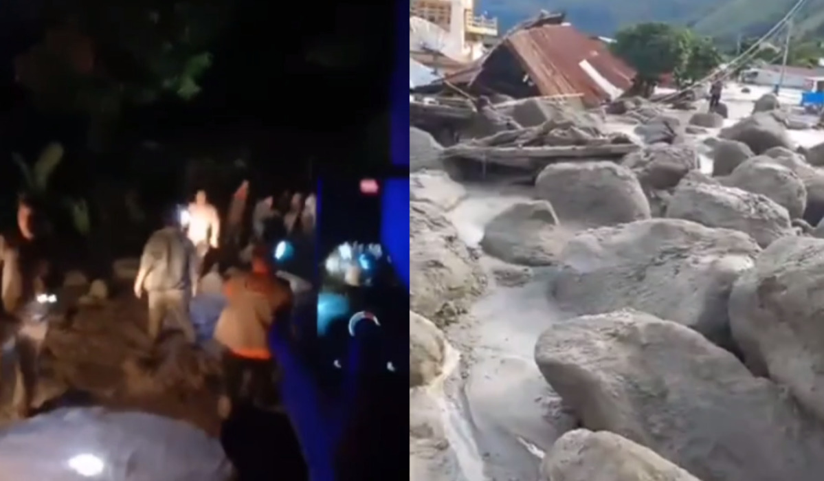 Banjir bandang dan tanah longsor yang terjadi di Kabupaten Humbahas, Sumatra Utara (Sumut).