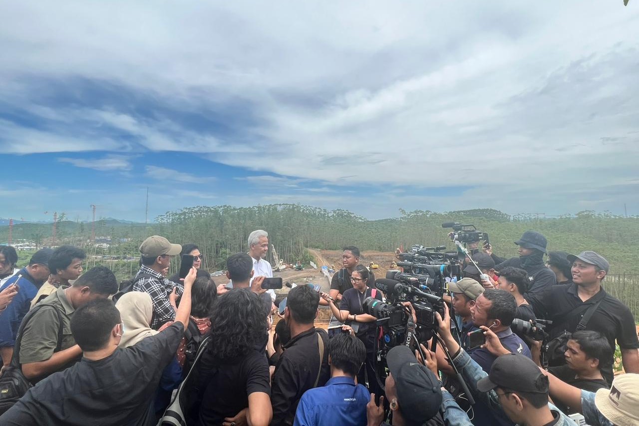Ganjar Pranowo bertandang ke Proyek Ibu Kota Nusantara atau IKN di Kalimantan Timur pada Kamis pagi, 7 Desember 2023. 