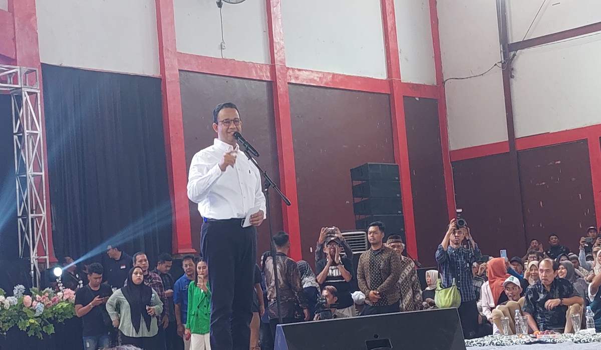Capres Anies Baswedan saat kampanye di Kuningan