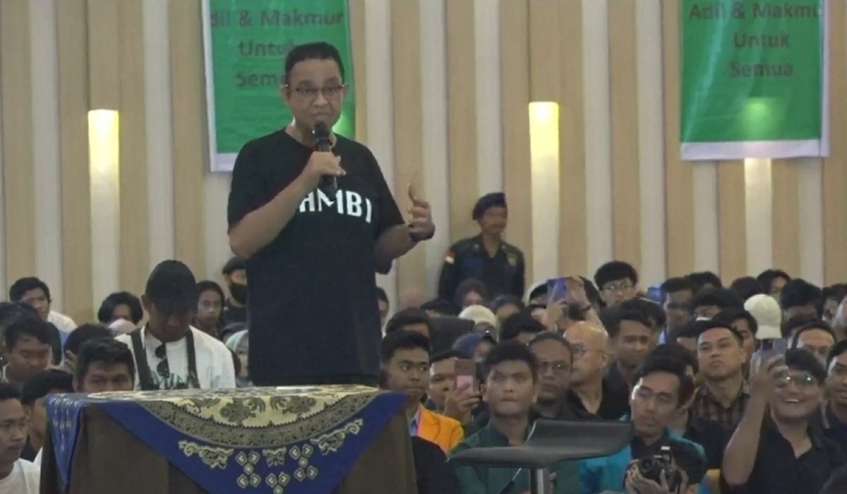 CALON presiden (capres) nomor urut 1 Anies Baswedan di Jambi, 14 Desember 2023.
