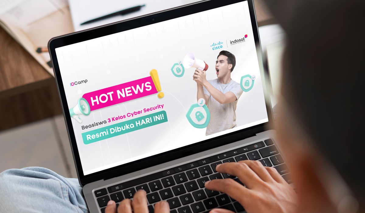 Pengumuman pendidikan keamanan siber yang diadakan Indosat.