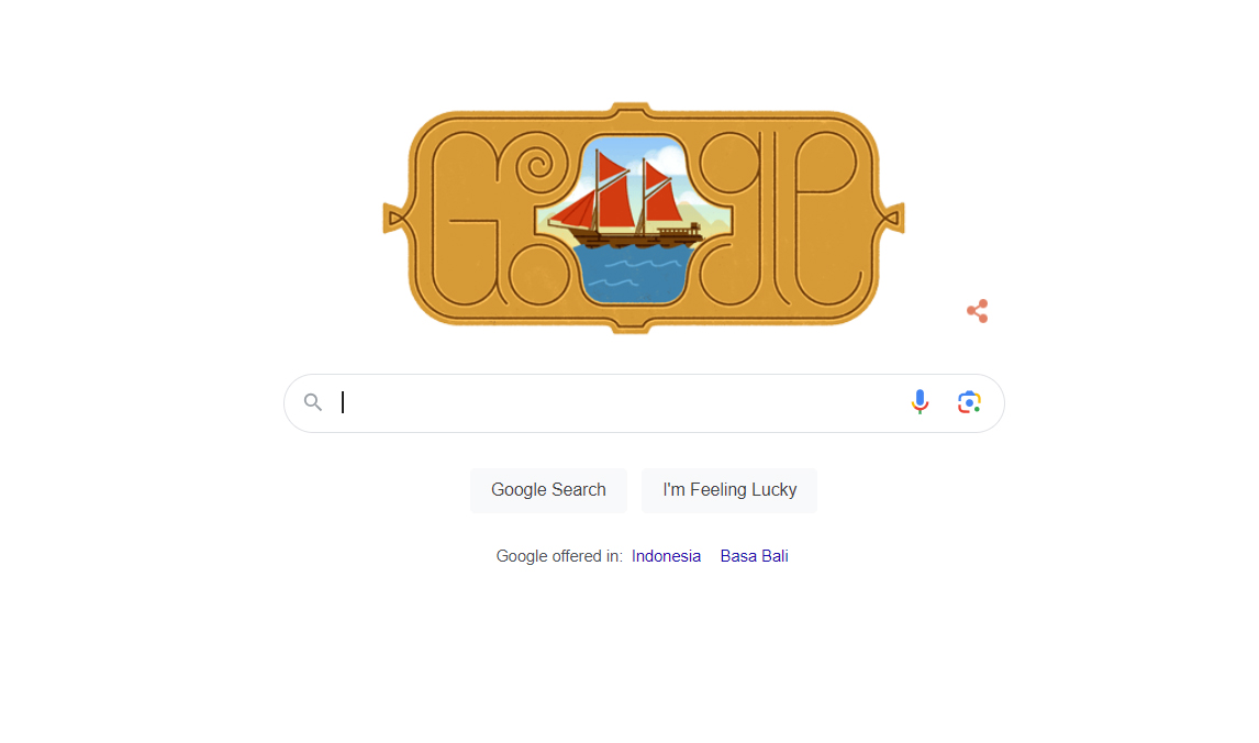 Hari ini google doodle menampilkan kapal Pinisi dari Bulukumba, Sulawesi Selatan.