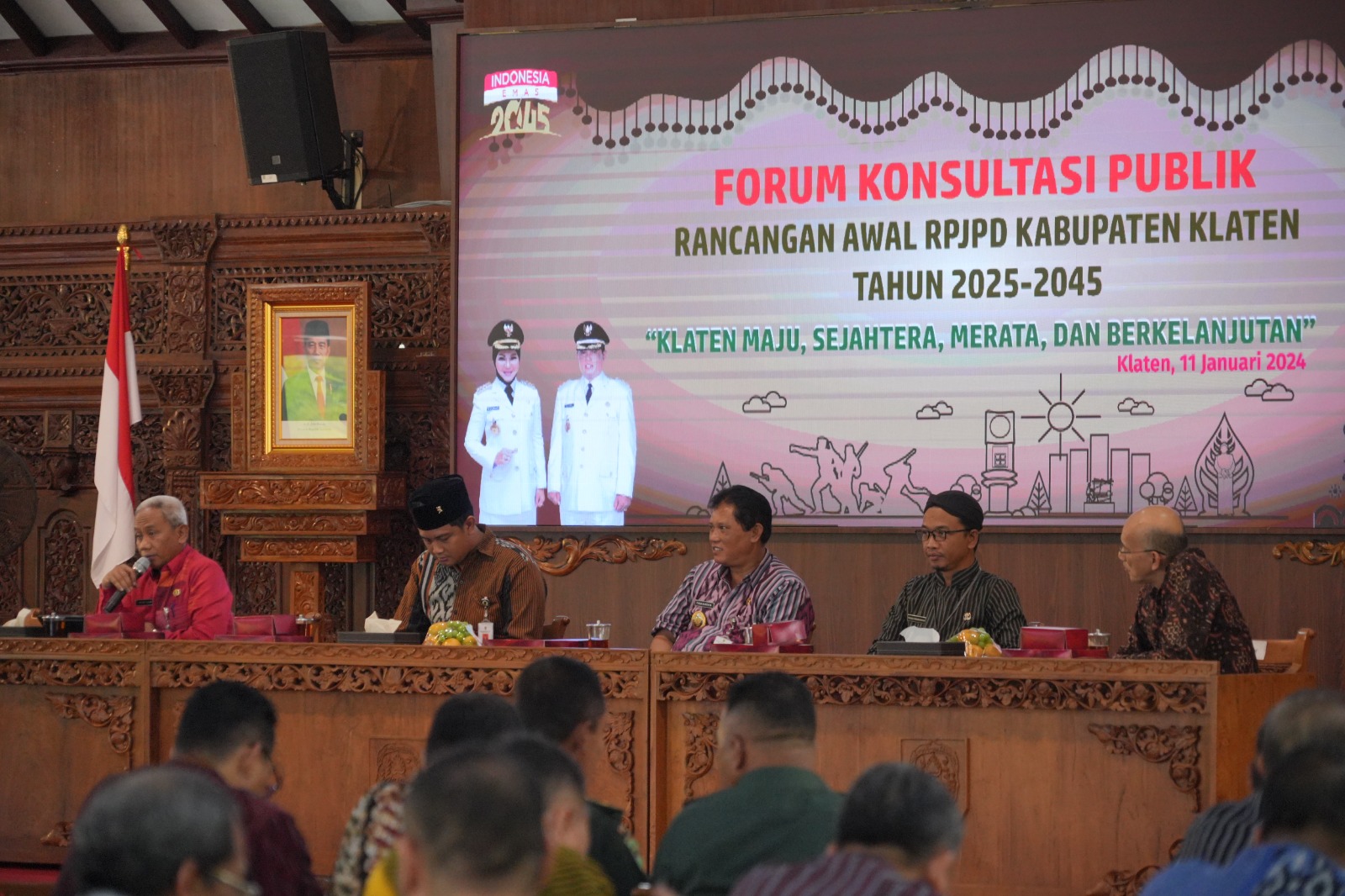 Forum Komunikasi Publik Rancangan Awal RPJPD Klaten 2025-2045 digelar di Pendapa Kabupaten Klaten