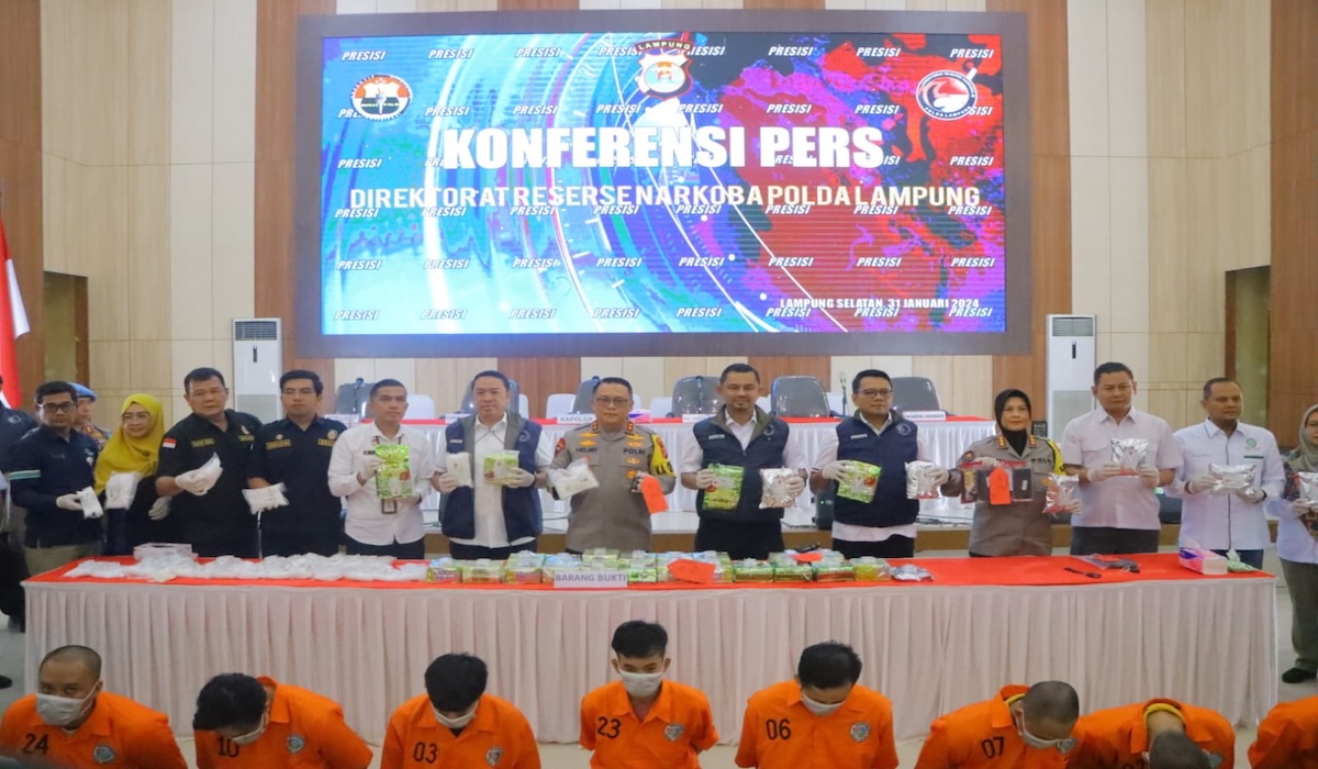 Polda Lampung mengungkap jaringan narkoba internasional