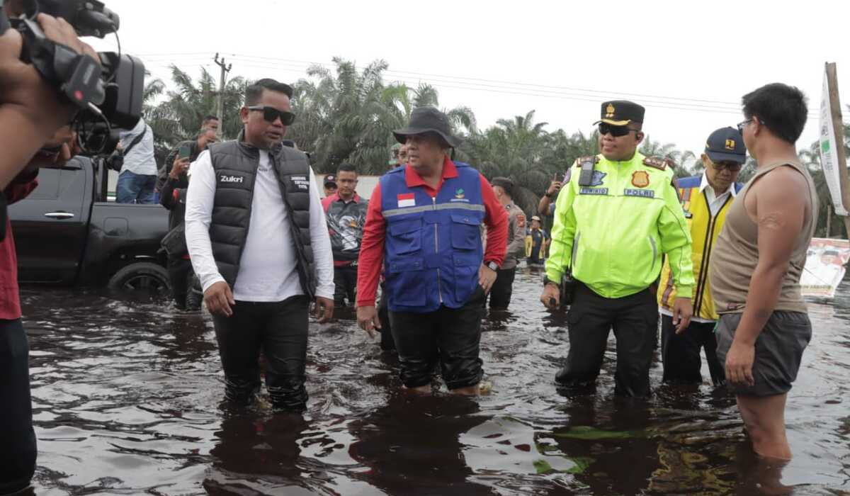 Kondisi terkini banjir di Provindi Riau, Rabu, 17 Januari 2024.