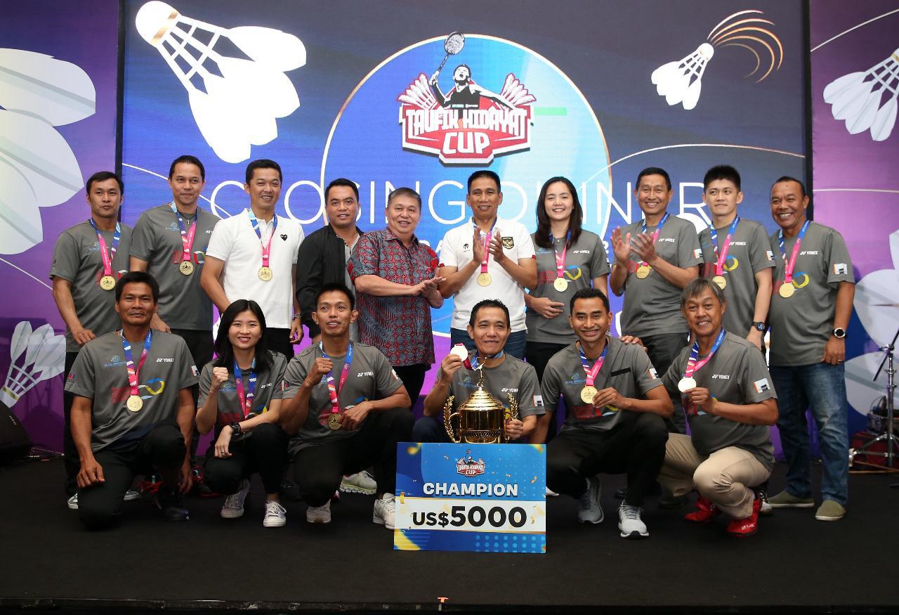 Tim THA merebut gelar juara ajang bulutangkis beregu senior Yonex-Sunrise Taufik Hidayat Cup 2024. 