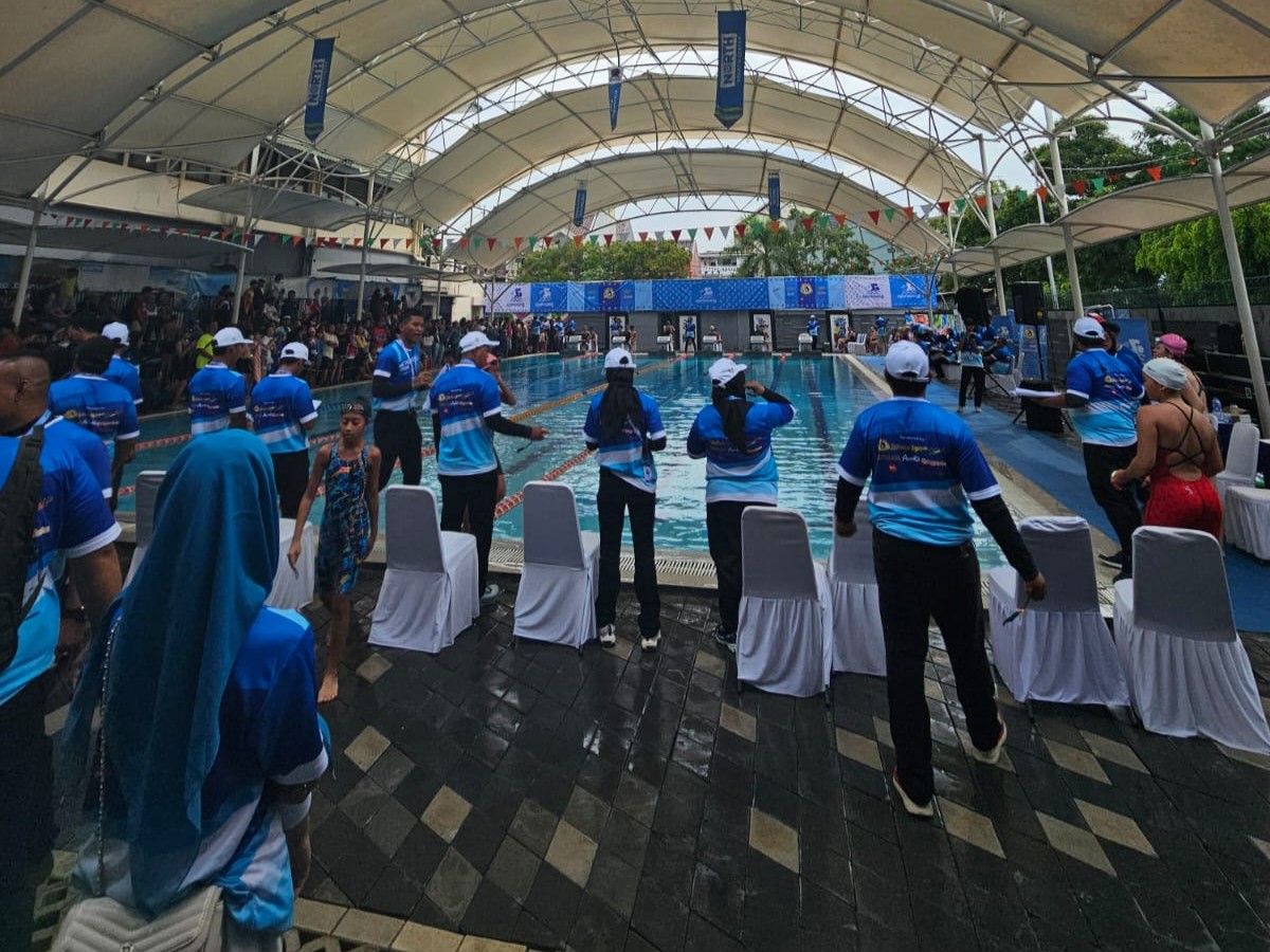 Kejuaraan Renang Pelajar 2024 berlangsung di Jakarta, Sabtu (27/1).