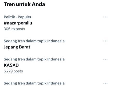 Tagar nazarpemilu menjadi trending topic.