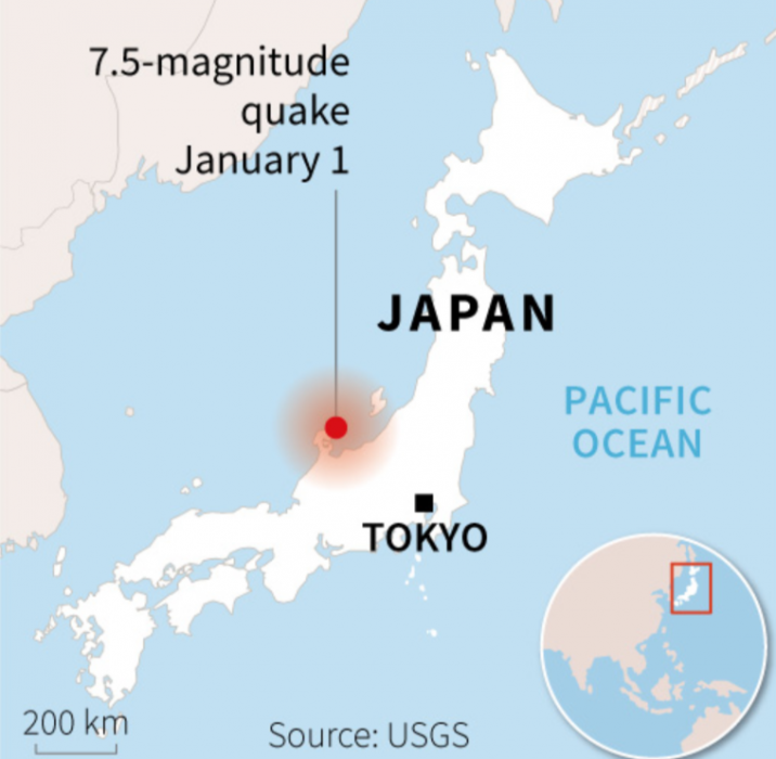 Lokasi gempa Jepang