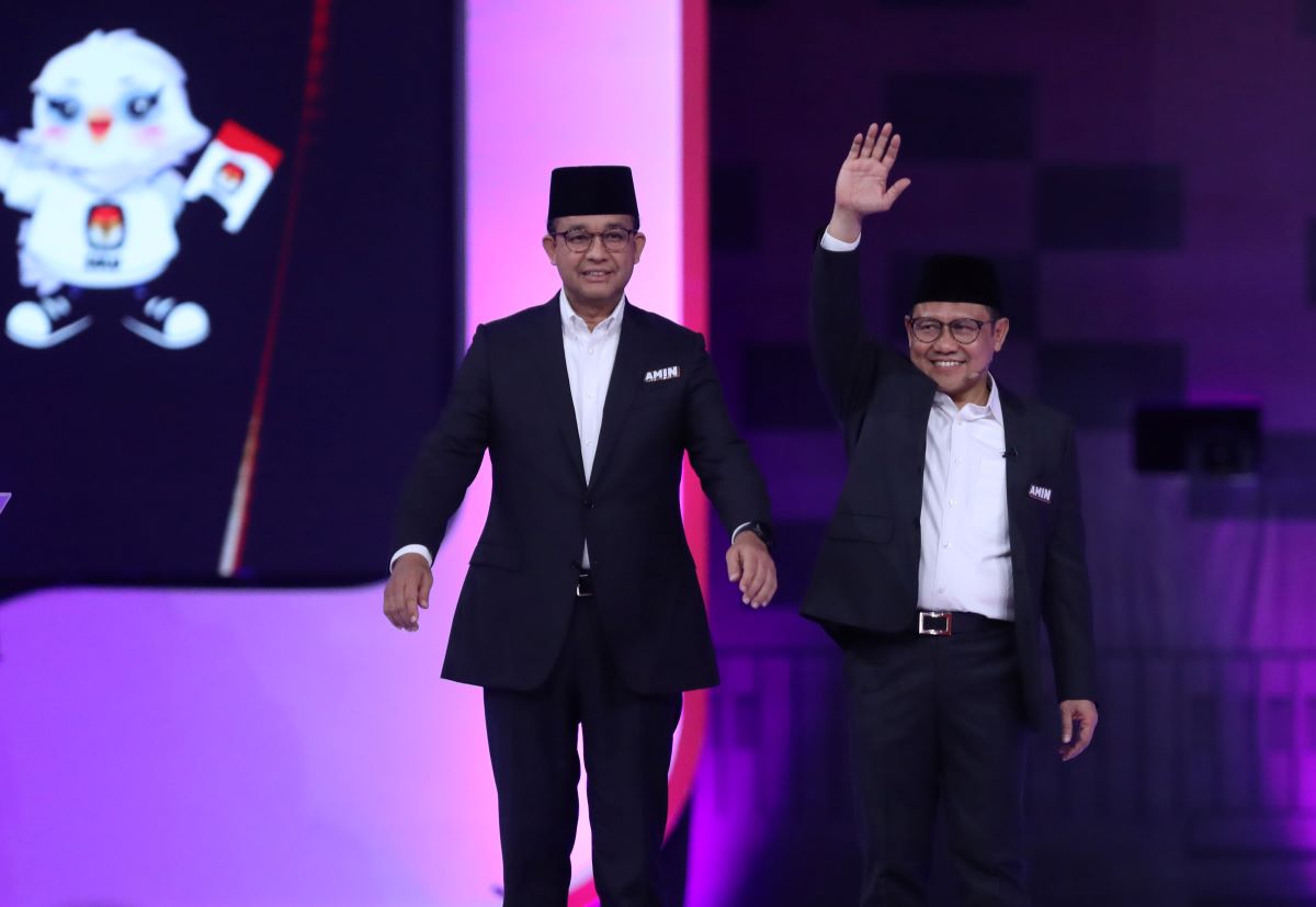 Pasangan calon presiden dan wakil presiden nomor urut 1 Anies Baswedan dan Muhaimin Iskandar