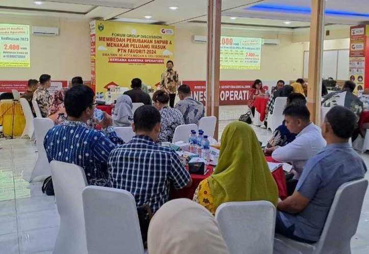 Focus group discussion Ganesha Operation (GO) bersama perwakilan sekolah se-Kota Medan dan Deli Serdang di GO Cabang Medan, Sumatra Utara.