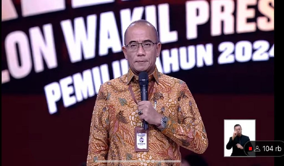 Ketua KPU Hasym Asy'ari saat memberikan sambutan pada debat cawapres kedua