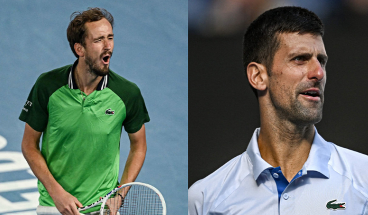 Petenis Daniil Medvedev dan Jannik Sinner yang akan bertanding di final Australia Terbuka 2024.