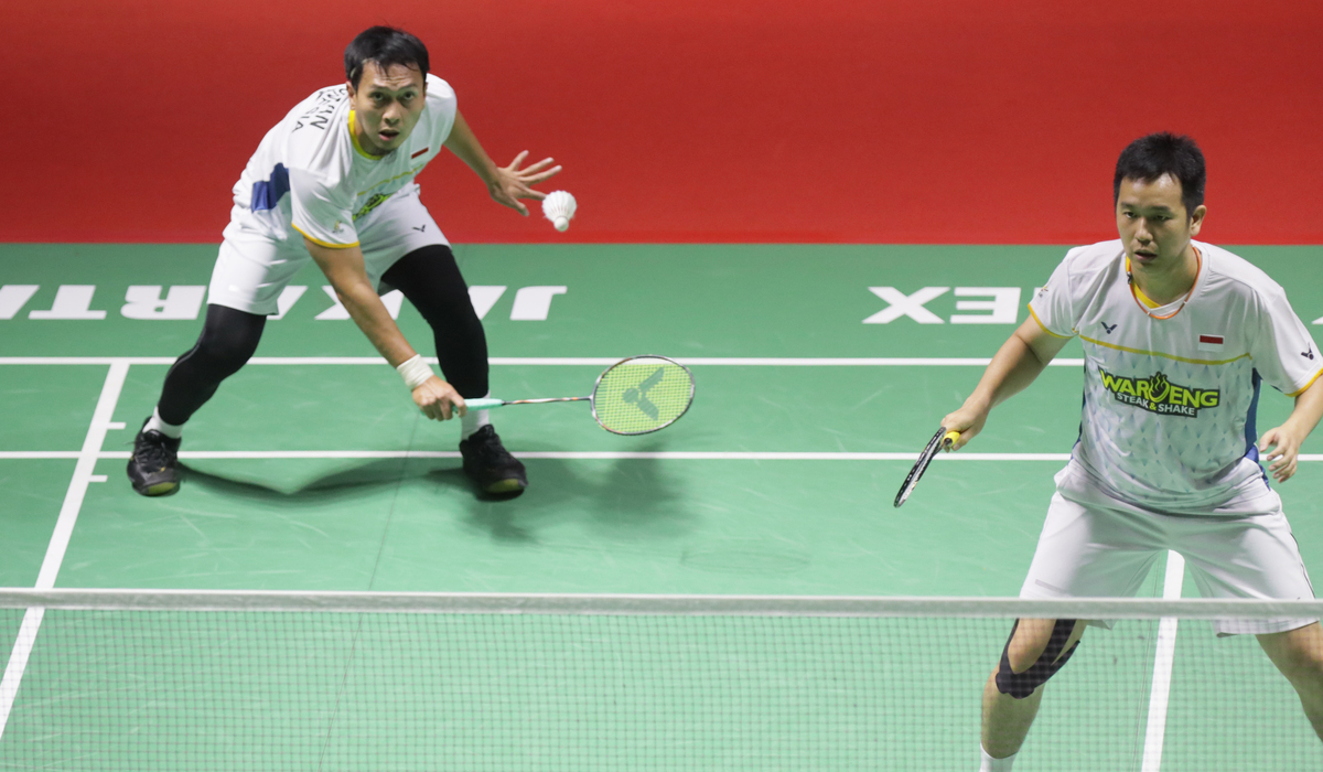 Pebulu tangkis ganda putra Indonesia Mohammad Ahsan/Hendra Setiawan.