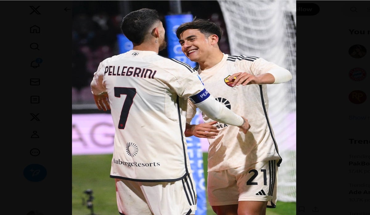 Dua pencetak gol AS Roma ke gawang Salernitana di laga Serie A Lorenzo Pellegrini dan Paulo Dybala.