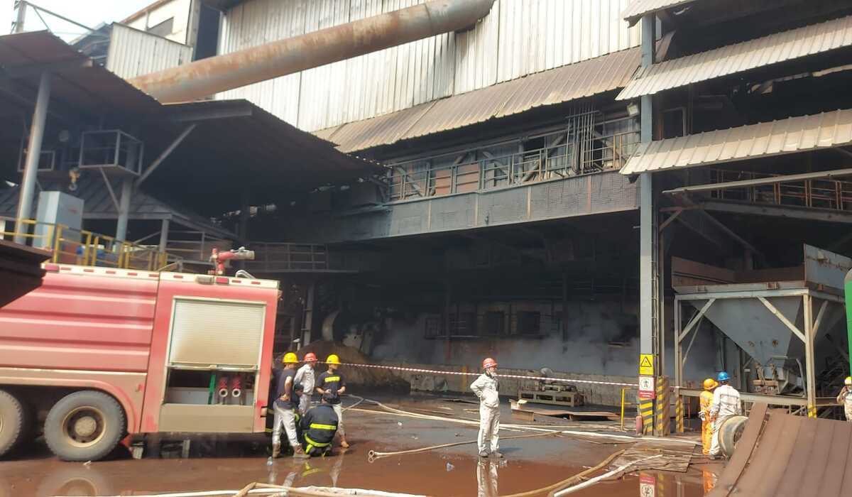 Suasana di PT Indonesia Tsingshan Stainless Steel (ITSS) pascaledakan tungku smelter nikel, 24 Desember 2023.