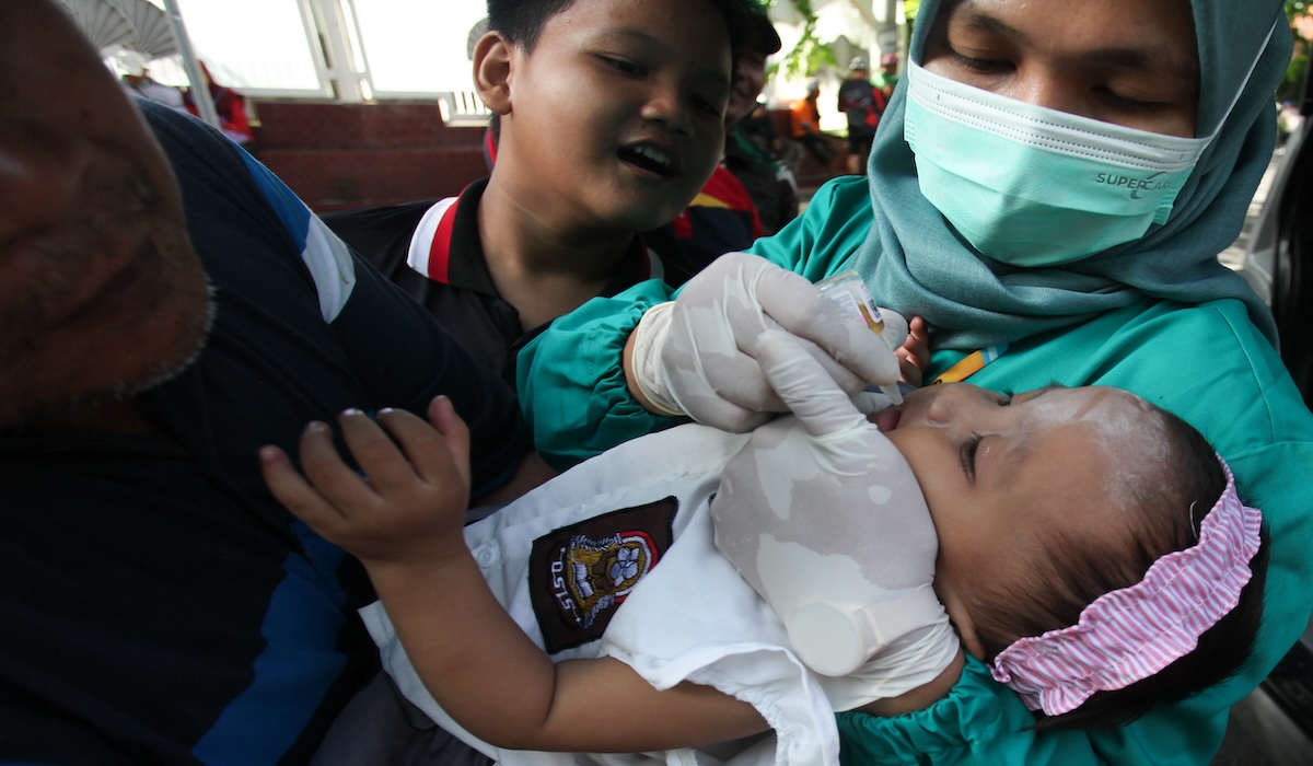 Pelaksanaan sub PIN Polio di SUrabaya, Jawa Timur