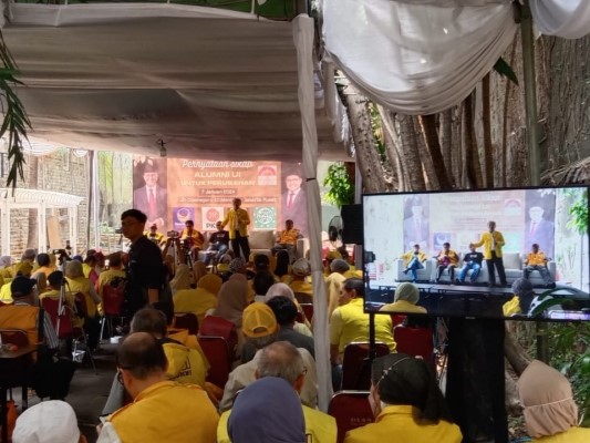 Nobar debat capres di Menteng, Jakarta Pusat, sudah mulai ramai dipadati para relawan pendukung Anies Baswedan-Muhaimin Iskandar.