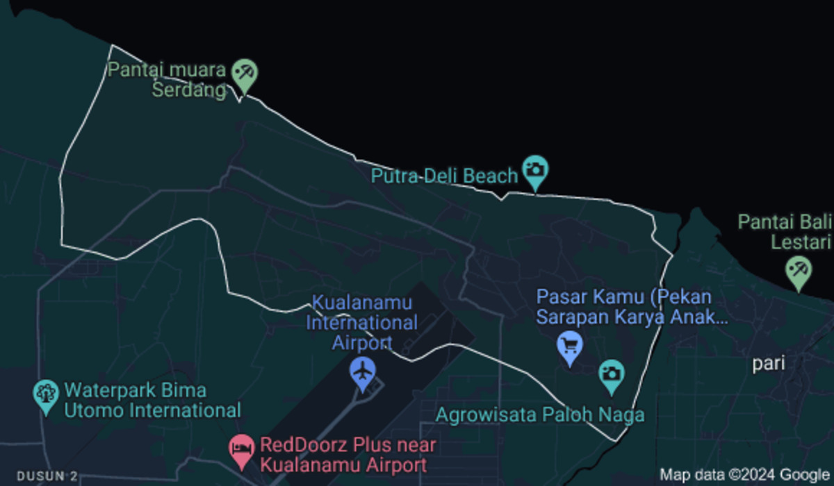 Peta Pantai Labu, Deli Serdang, Sumatra Utara (Sumut).