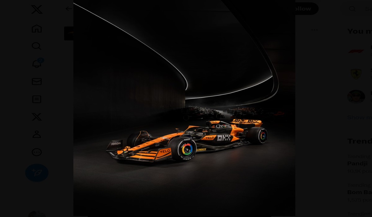 Penampilan mobil McLaren yang akan digunakan di Formula 1 musim 2024